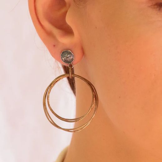WE099X Pendientes Plata de Palo mujer