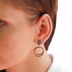 WE099X Pendientes Plata de Palo mujer