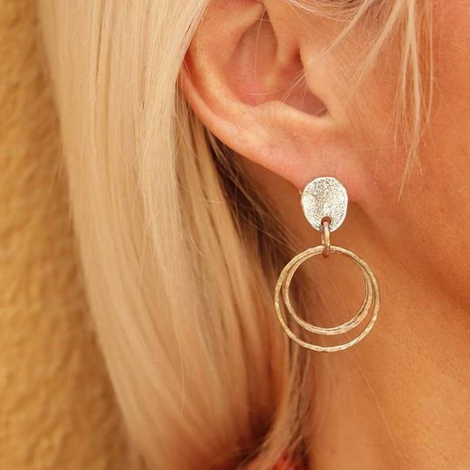 WE125X Pendientes Plata de Palo Córdoba aros en plata y bronce