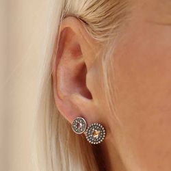 WE130X Pendientes PLATADEPALO mujer circonita lila