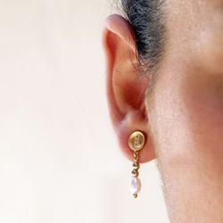 WE157G Pendientes Plata de Palo modelo Alethea de perlas de agua dulce irregulares para mujer