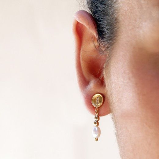 WE157G Pendientes Plata de Palo modelo Alethea de perlas de agua dulce irregulares para mujer