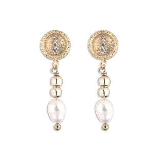 WE157G Pendientes Plata de Palo modelo Alethea de perlas de agua dulce irregulares para mujer