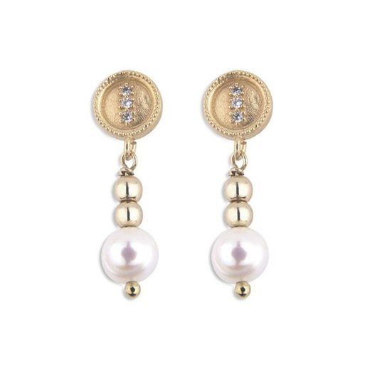 WE158G Pendientes Plata de Palo colección Allegra con perlas de agua dulce para mujer elegantes y atractivos