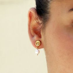 WE160G Pendientes Plata de Palo colección Avivah de perlas para mujer