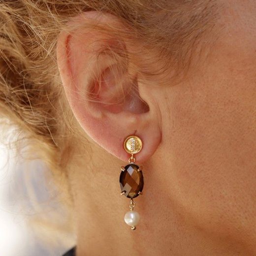 WE162G Pendientes Plata de Palo colección Dalila de perlas para mujer