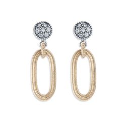 WE181X Pendientes Plata de Palo modelo Brila para mujer de Plata 925 y bronce con circonitas blancas