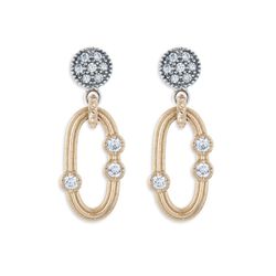 WE182X Pendientes Plata de Palo de mujer de bronce, plata y circonitas blancas