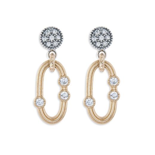 WE182X Pendientes Plata de Palo de mujer de bronce, plata y circonitas blancas