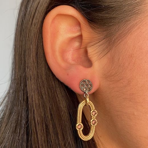WE183X Pendientes Plata de Palo de mujer elegantes colección Libra de plata 925 y bronce