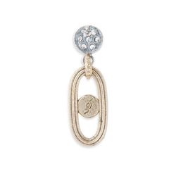 WE184X Pendientes Plata de Palo mujer de plata y bronce con circonitas y cabujón rosa
