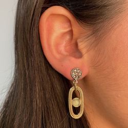 WE185X Pendientes PLATA DE PALO de mujer de bronce y plata con circonitas brown