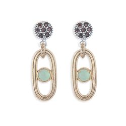WE185X Pendientes PLATA DE PALO de mujer de bronce y plata con circonitas brown