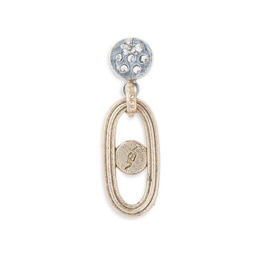 WE185X Pendientes PLATA DE PALO de mujer de bronce y plata con circonitas brown