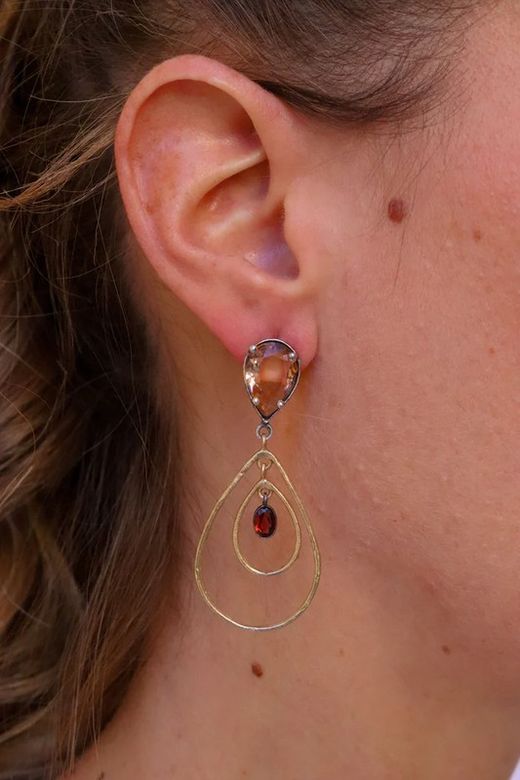 WE195X Pendientes Plata de Palo realizados en plata de ley 925 y bronce colección Serim