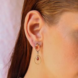 WE197X Pendientes Plata de Palo cuarzo facetado, plata de ley y bronce modelo Lorien super elegantes y estructurales