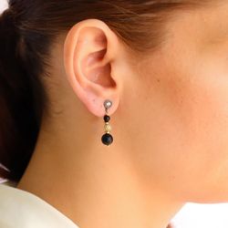 WE199N Pendientes Plata de Palo para mujer de bronce, ónix y circonitas modelo Zaira