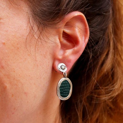 WE216X Pendientes Joyada PLATA DE PALO mujer de plata misteriosos y sofisticados