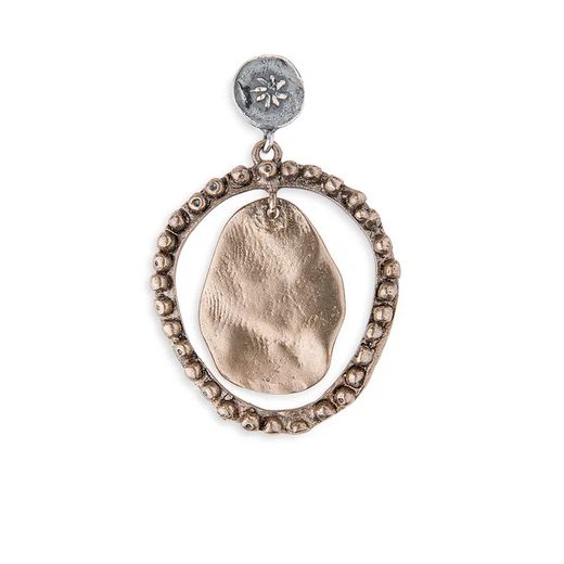 WE231X Pendientes Quarem PLATA DE PALO mujer con lámina de bronce