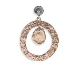 WE233X Pendientes Quiram Plata de Palo mujer de bronce y plata con cierre de presión