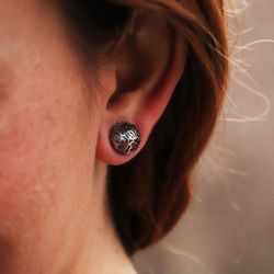 WE242X Pendientes Juliet PLATA DE PALO mujer tipo botón en plata de ley