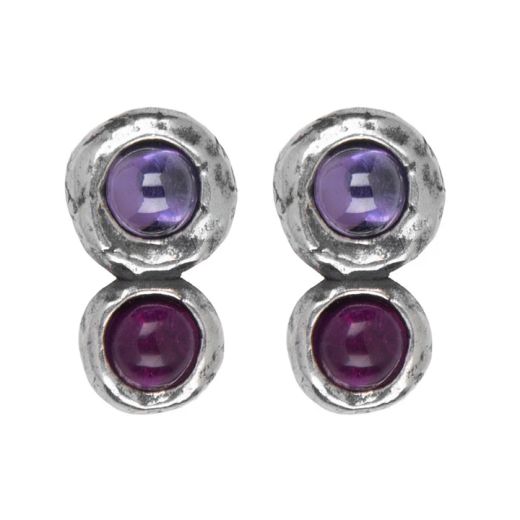 WE264X Pendientes PLATA DE PALO Mujer modelo Kage de plata 925 con rubí y amatista