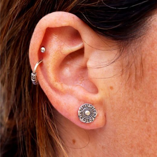 WE274X Pendientes PLATA DE PALO de Mujer Mayonaka de plata 925 grabada