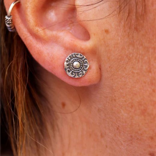 WE274X Pendientes PLATA DE PALO de Mujer Mayonaka de plata 925 grabada