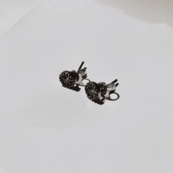 WE276X Pendientes PLATA DE PALO de Mujer Tsuyu circulares de plata 925 y circonita blanca