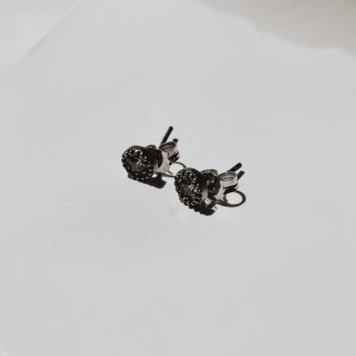 WE276X Pendientes PLATA DE PALO de Mujer Tsuyu circulares de plata 925 y circonita blanca