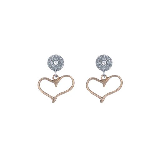 WE291X Pendientes PLATA DE PALO Mujer modelo Caftán de Plata 925 y Bronce
