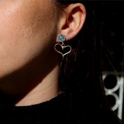 WE291X Pendientes PLATA DE PALO Mujer modelo Caftán de Plata 925 y Bronce