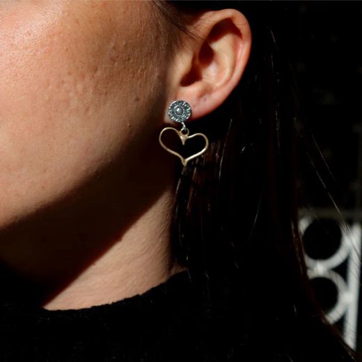 WE291X Pendientes PLATA DE PALO Mujer modelo Caftán de Plata 925 y Bronce