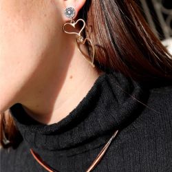 WE292X Pendientes Plata de Palo Mujer Laila de Plata 925 y Bronce