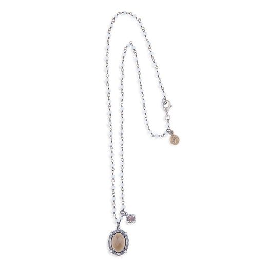 WN083X Collar Plata de Palo mujer cuarzo Fumé