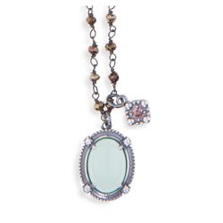 WN086X Collar Plata de Palo Calcedonia mujer elegante