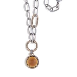 WN129X Collar Plata de Palo mujer de cuarzo ámbar