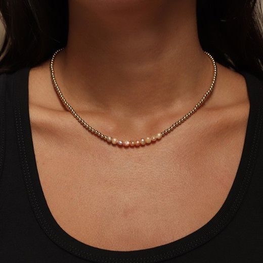 WN194X Collar Plata de Palo colección Esperanza de perlas para mujer