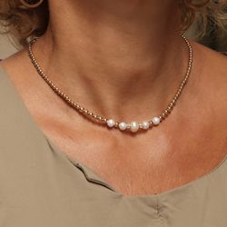 WN202X Collar PLATA DE PALO colección Lalita de perlas y hematites para mujer