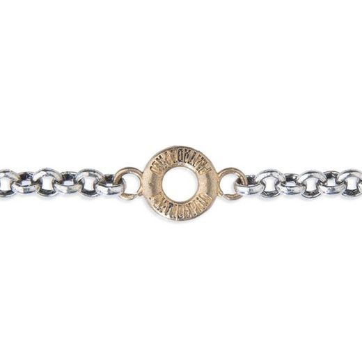 WN216X Collar PLATA DE PALO de mujer que destaca por su eslabón colgante en bronce y cuarzo fumé facetado
