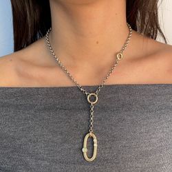 WN217X Collar Plata de Palo mujer cadena de rolo, una joya que combina la belleza clásica con toques modernos