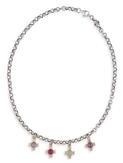 WN226X Collar PLATA DE PALO de mujer chapado en plata 925 colección Nymbria