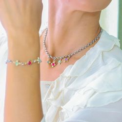 WN226X Collar PLATA DE PALO de mujer chapado en plata 925 colección Nymbria