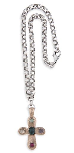 WN228X Collar cruz Plata de Palo chapado en plata de ley 925 colección Osalia elegancia y distinción