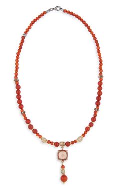 WN231O Collar Plata de Palo mujer de bronce, cornalina y circonitas colección Mina con vitalidad y energía