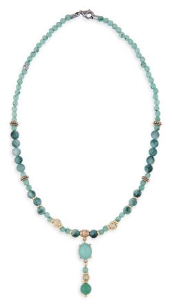 WN231V Collar Plata de Palo de bronce, ágata y circonitas colección Yulai actual y moderno