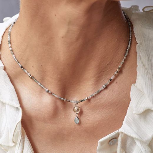 WN232C Collar Plata de Palo mujer de Plata 925 con piedras naturales azules