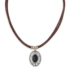 WN234X Collar Cobira Plata de Palo mujer en plata con piedra ébano diseño moderno y versátil