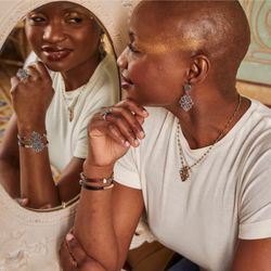 WN240X Collar Pirita PLATA DE PALO de mujer interesante rosario colgante con cenefas de bronce super original