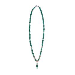 WN283X Collar Plata de Palo de Mujer Argan de Malaquita, Bronce y Plata 925